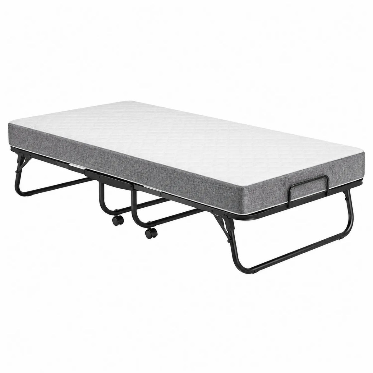Metall Klappbett mit Kaltschaummatratze 90x200cm Grau