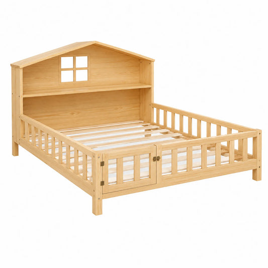 Holzbett für Kinder mit Hausdesign 200x90cm