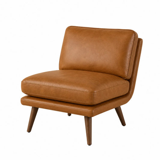 Lounge Sessel Kunstleder Braun