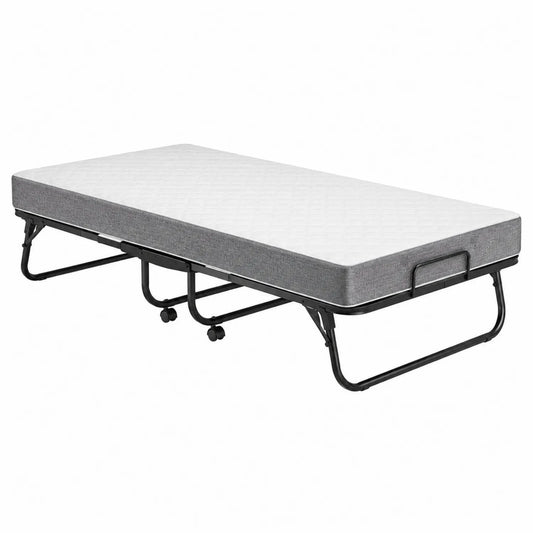 Metall Klappbett mit Kaltschaummatratze 90x200cm Grau