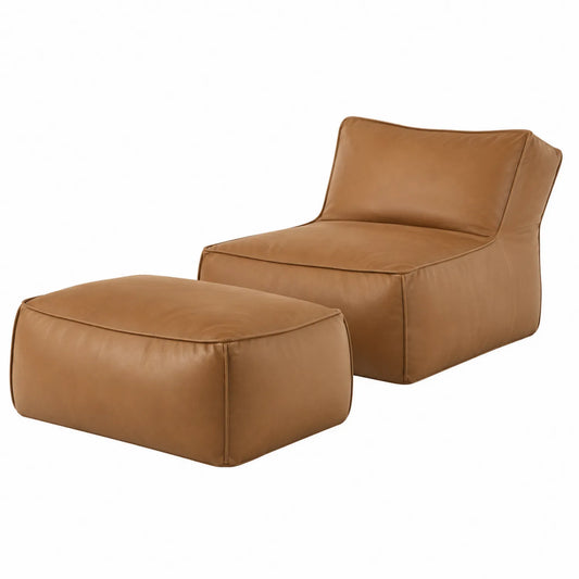 Lounge-Set aus Leder Braun