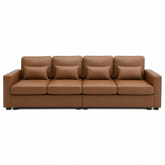 4-Sitzer Sofa Leder Braun
