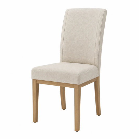 Esszimmerstuhl Stoff Beige mit Holzbeinen