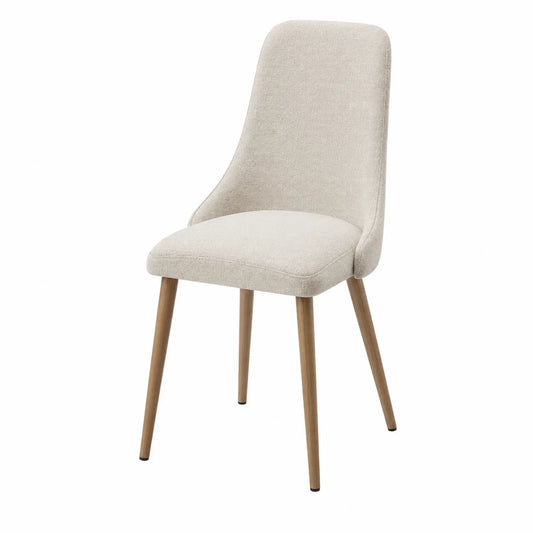 Esszimmerstuhl Beige mit Eichenholzbeinen