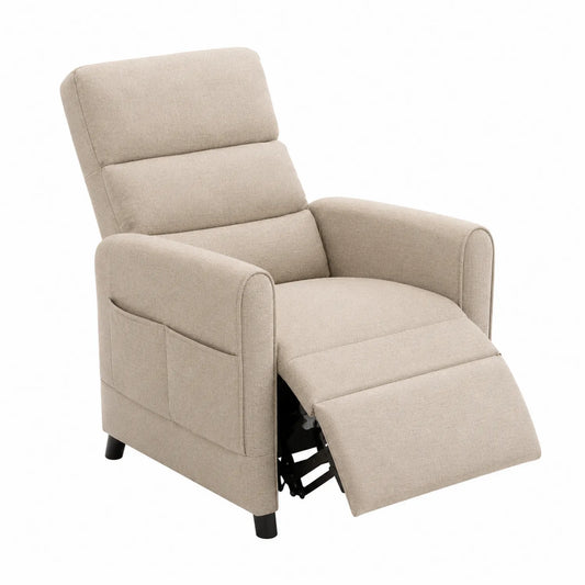 Verstellbarer Sessel Leinen Beige